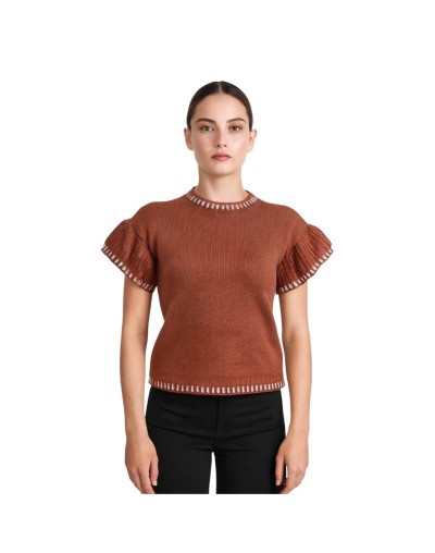 Blusa Manga Bolero Tejida Mujer | Algodón Artesanal | Tejidos Alcor