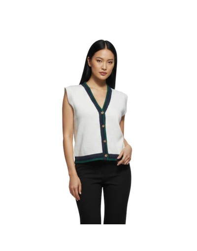 Chaleco Universitario Tejido Mujer | Estilo Varsity en Algodón | Tejidos Alcor