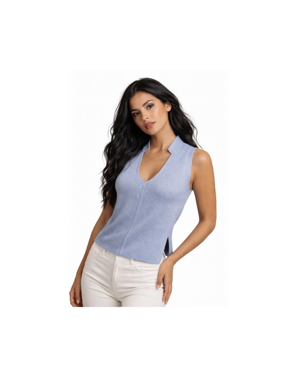 Chaleco Aura Tejido Mujer | Chaleco de Punto en Algodón | Tejidos Alcor