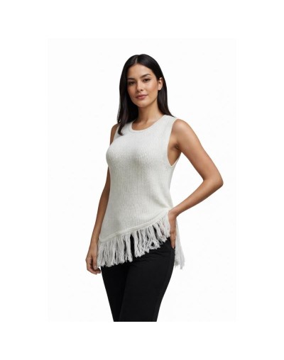 Top Knit Flecos Asimétrico | Top Tejido Mujer Artesanal | Tejidos Alcor