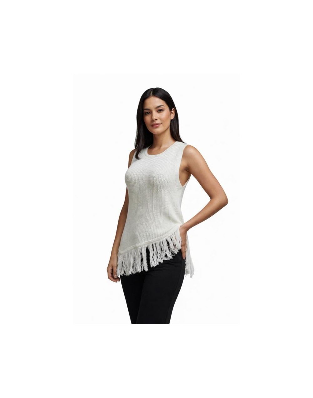 Top Knit Flecos Asimétrico | Top Tejido Mujer Artesanal | Tejidos Alcor