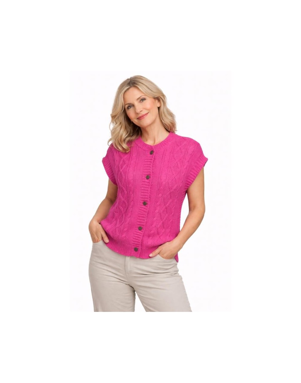 Chaleco Trenzado Tejido Mujer | Chaleco Artesanal en Algodón | Tejidos Alcor