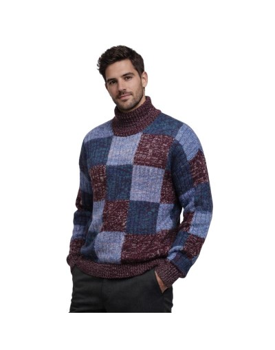 Buzo Tejido hombre Bloques de Color | Suéter Algodón Artesanal | Tejidos Alcor