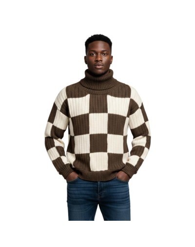 Buzo Tejido hombre Bloques de Color | Suéter Algodón Artesanal | Tejidos Alcor