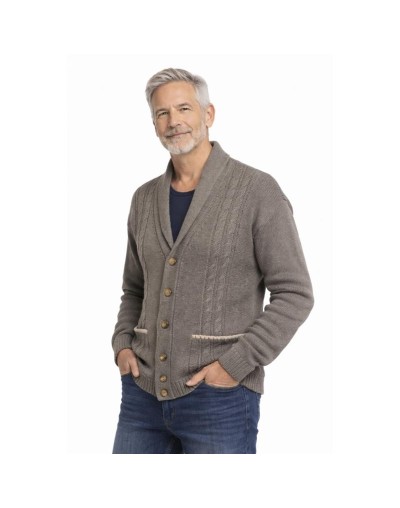 Chaqueta Tejida Hombre Trenzada | Cardigan Algodón Artesanal | Tejidos Alcor