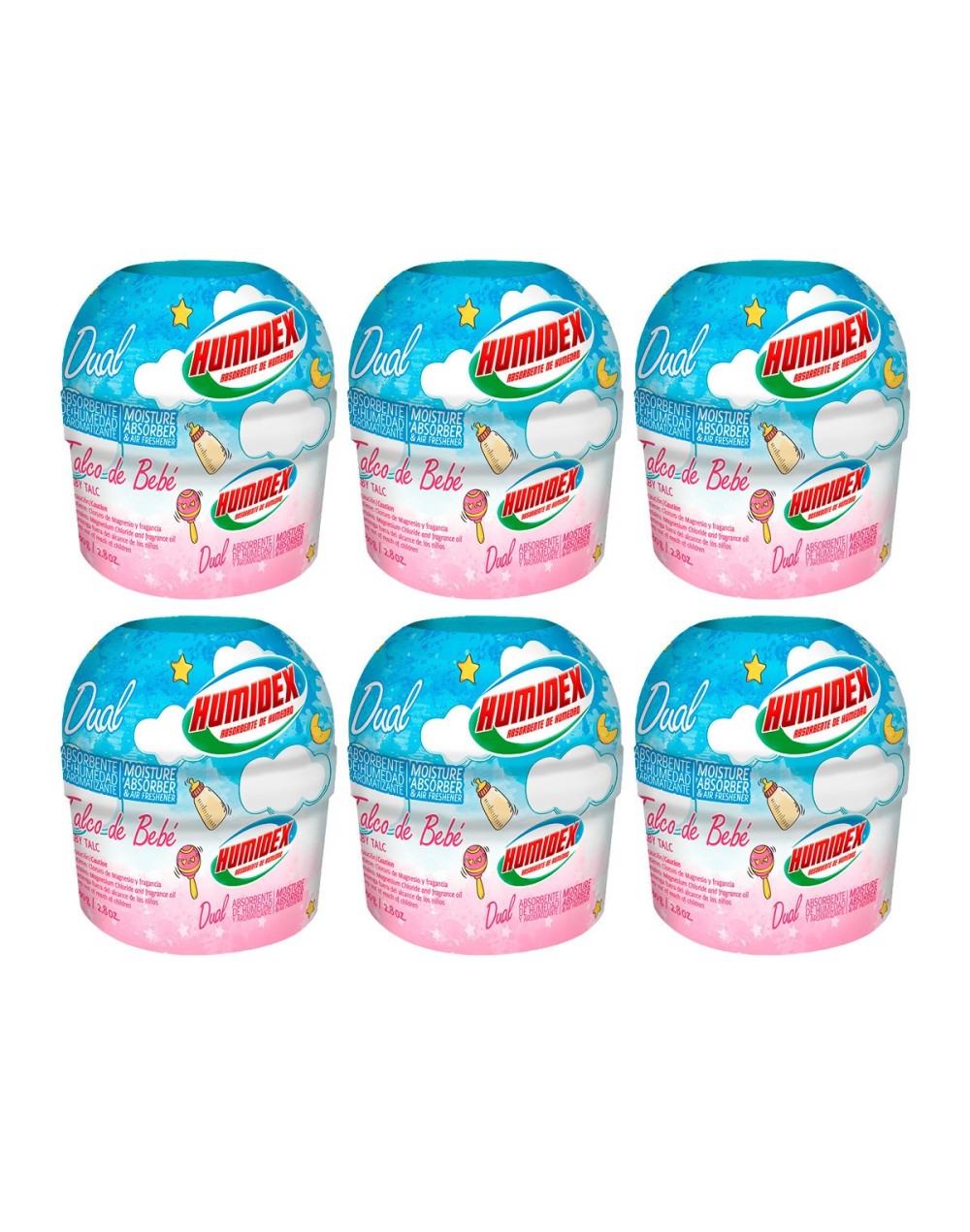 Humidex Dual Talco de Bebé x 6 unidades