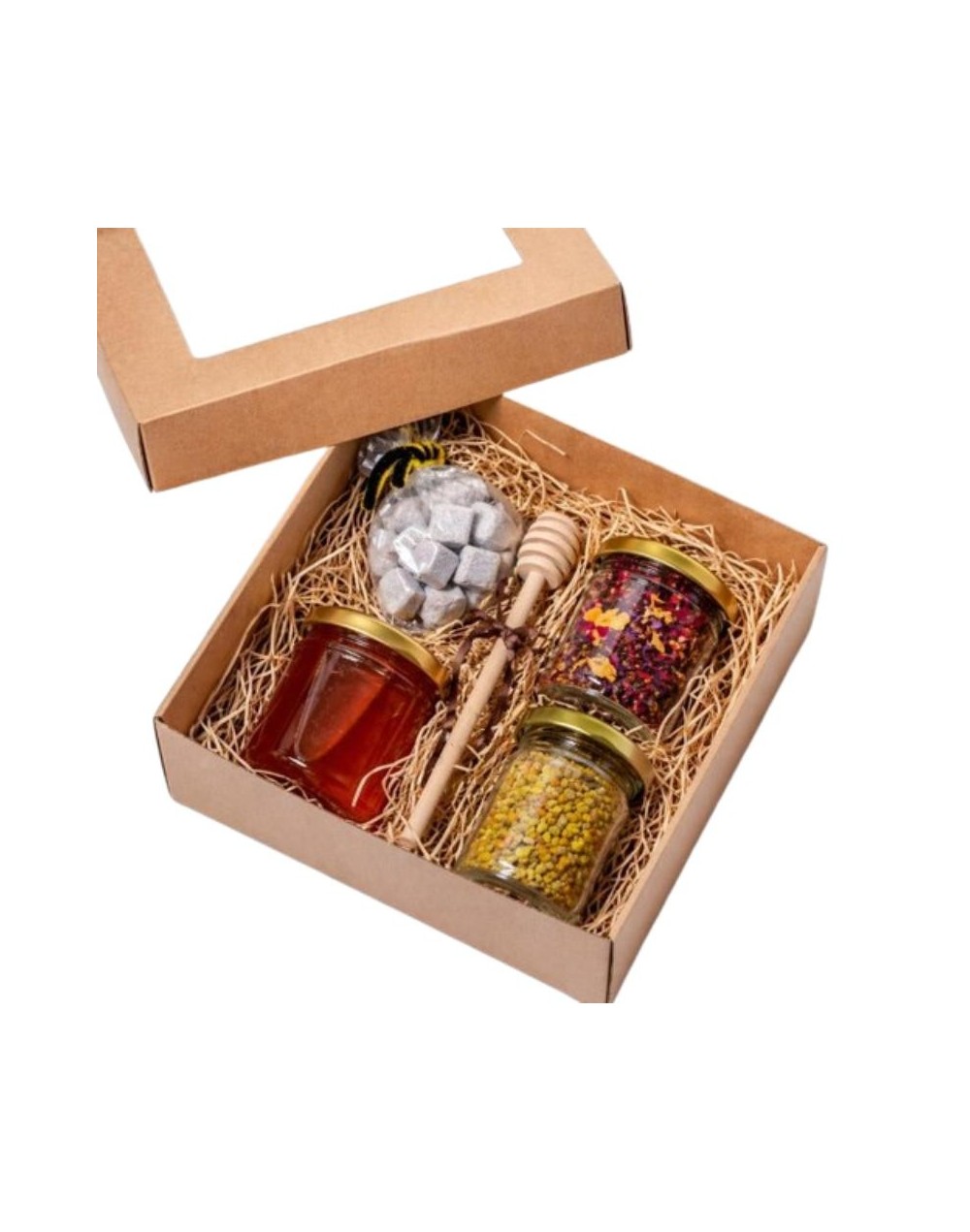 Caja dulce apícola | Miel, polen y dulces naturales en caja regalo