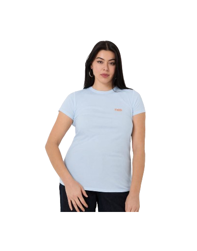 Camiseta Celeste – Bordado Faith
