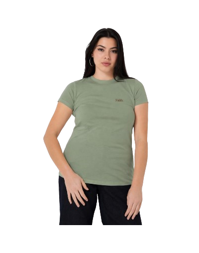 Camiseta Verde oliva – Bordado Faith