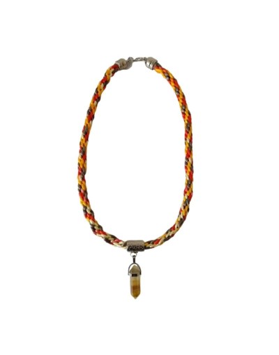 Collar Kumihimo en hilo seda multicolor y citrino 