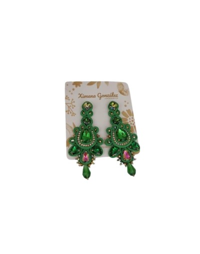 Aretes en soutache verde