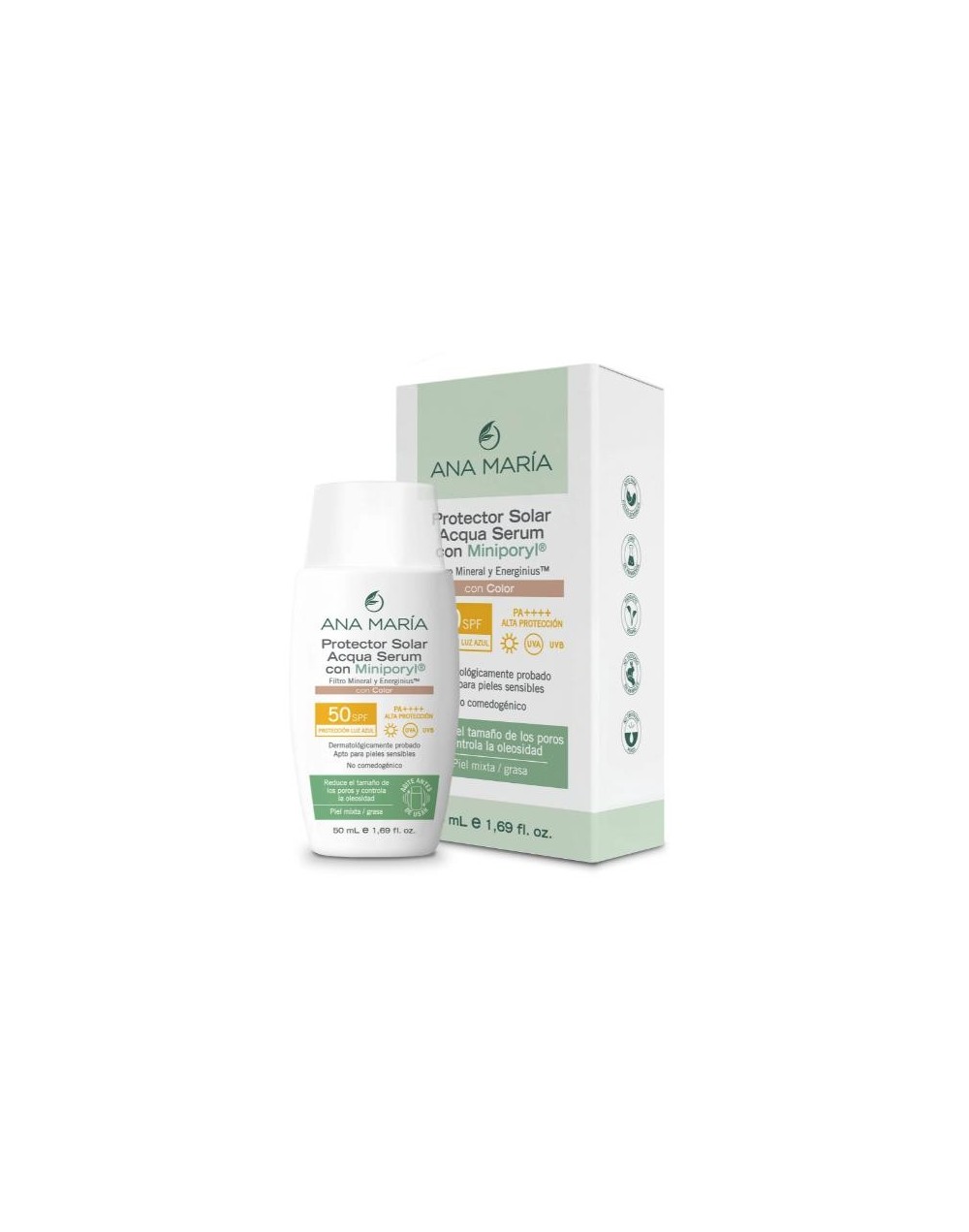 ANA MARÍA Protector Solar Acqua Serum con Miniporyl® con Color SPF 50