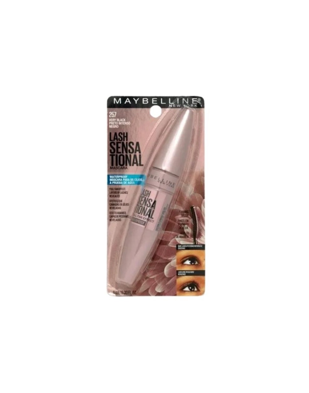 Maybelline Lash Sensational Máscara Waterproof Very Black