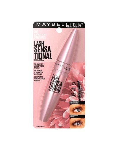Maybelline Lash Sensational Máscara 253 Blackest Black Lavable