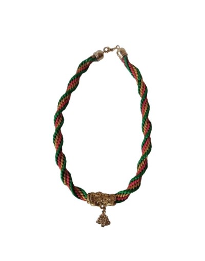 Collar Kumihimo navideño multicolor 