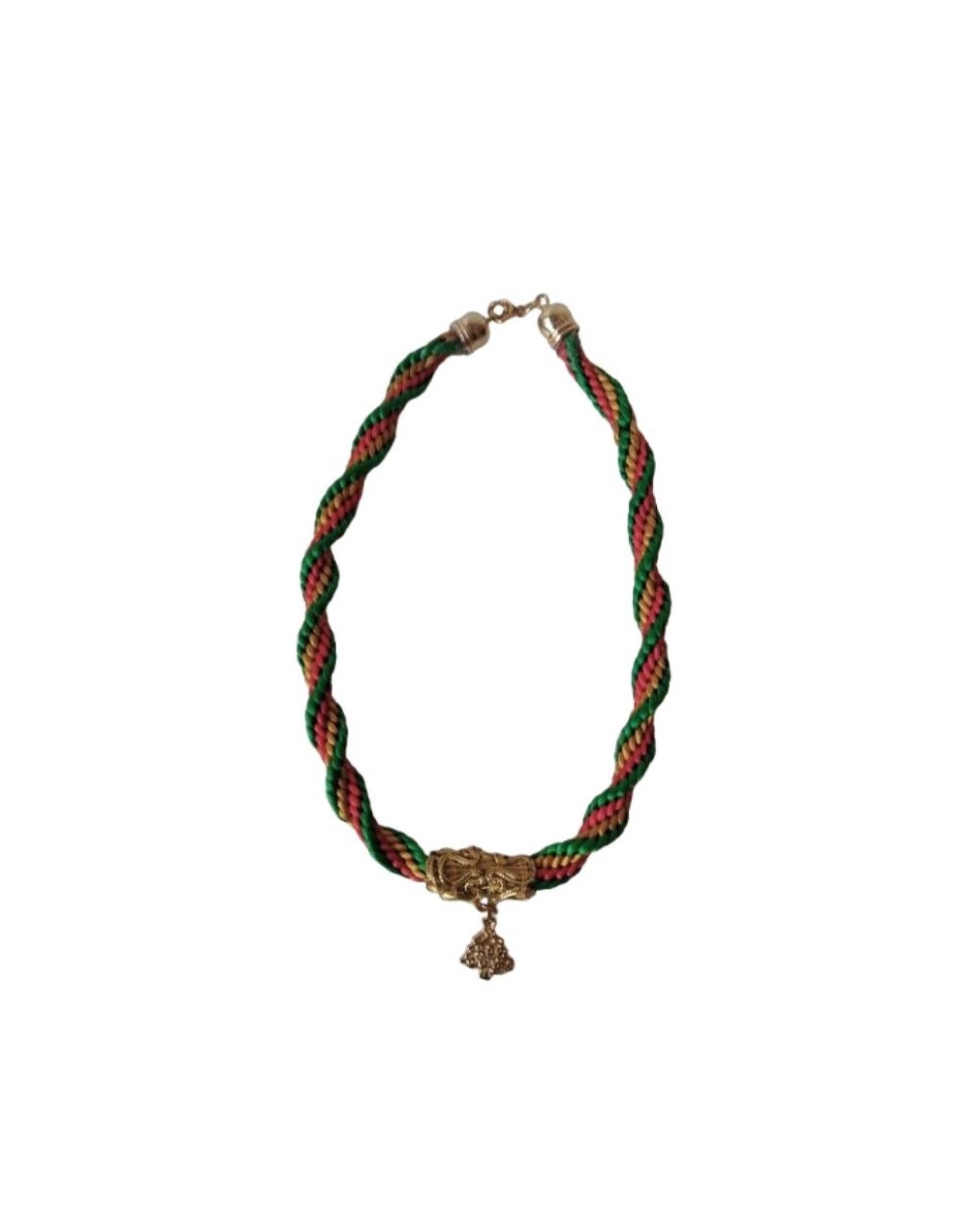 Collar Kumihimo navideño multicolor 