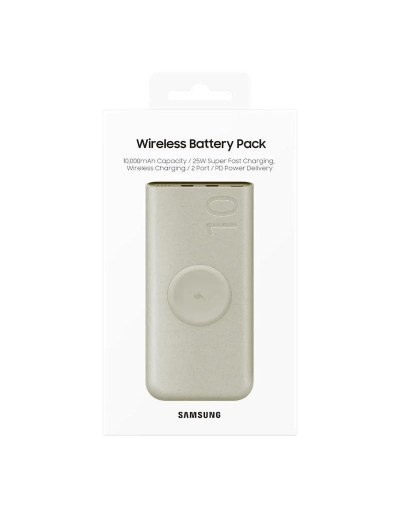 Cargador Power Bank Inalámbrico Samsung | Potencia 25w | 10.000 Mah | Color Beige | Carga Súper Rápida