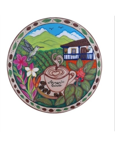 ☕🌺 Tabla de Quesos Artesanal Armenia Quindío – Pintada a Mano en Técnica Country