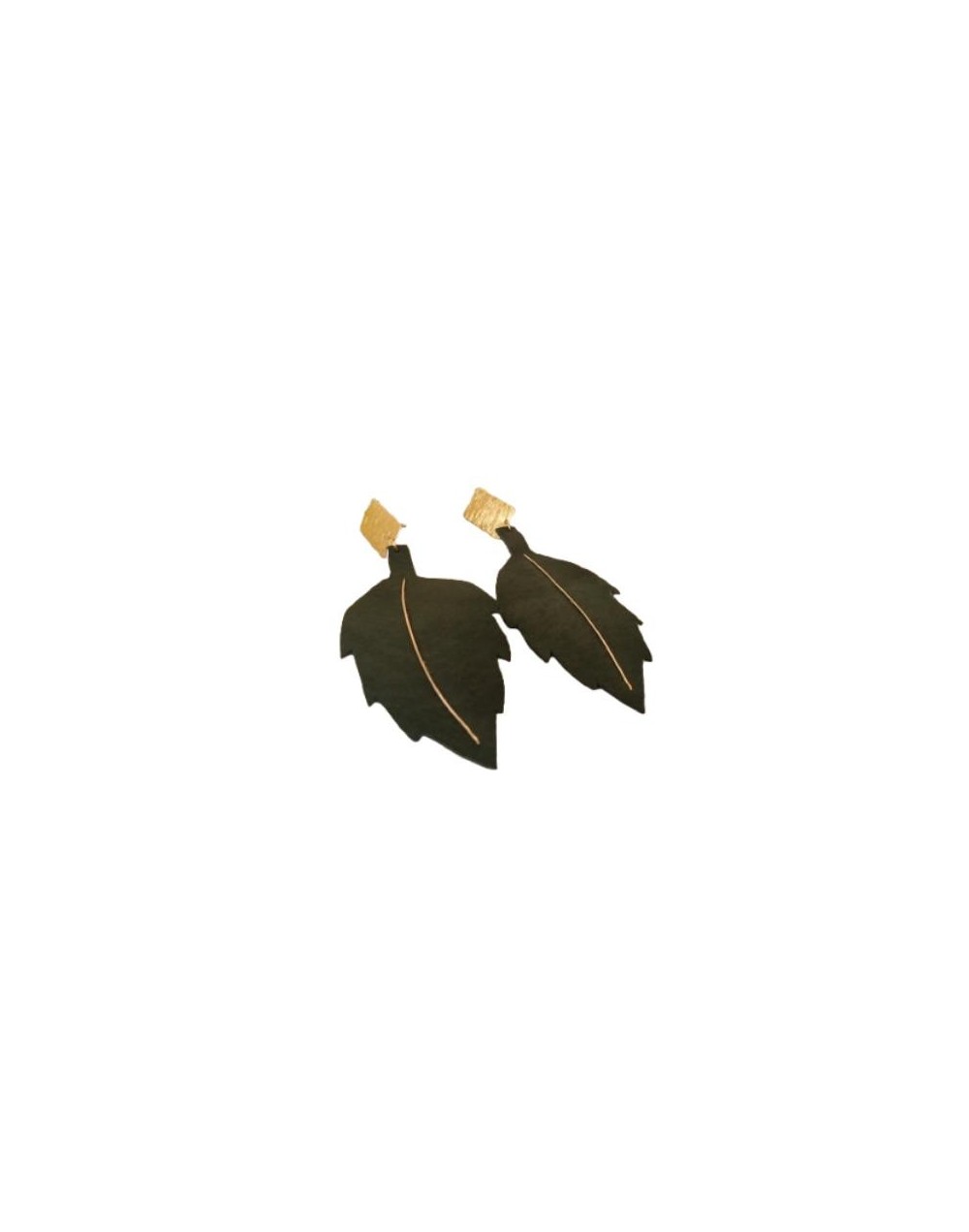 ARETES HOJAS EN CUERO 