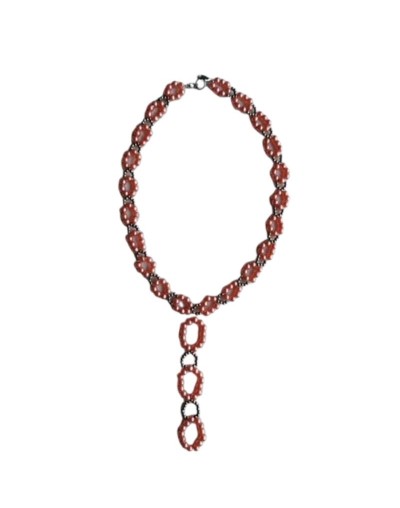 Collar de Perlas Sintéticas Salmón 