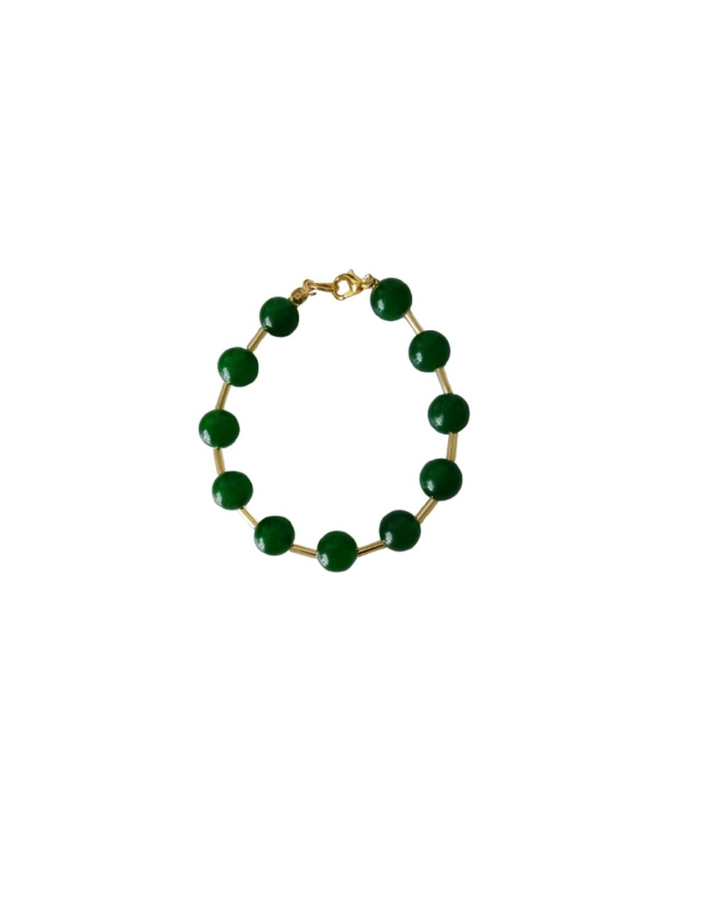 Pulsera de Jade y Canutillos Dorados 