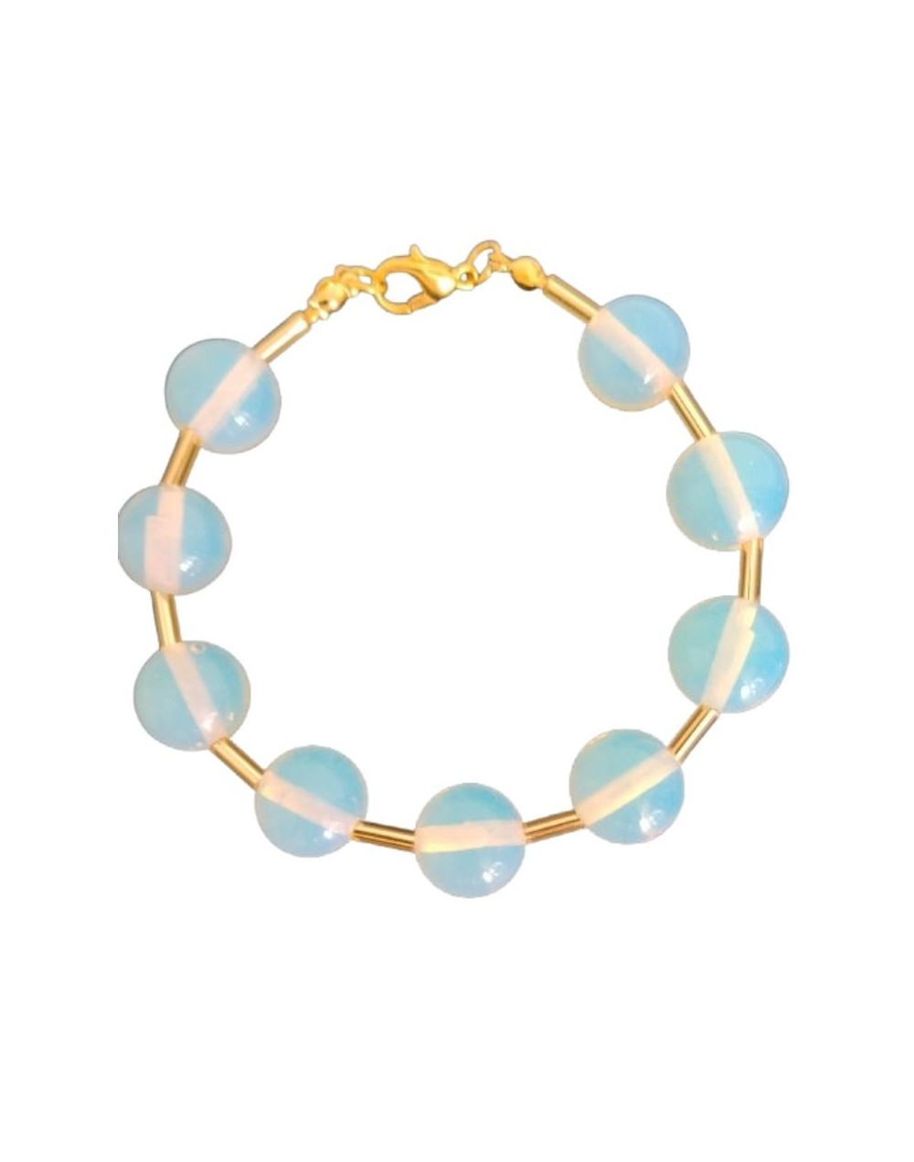 Pulsera de Opalina y Canutillos Dorados 