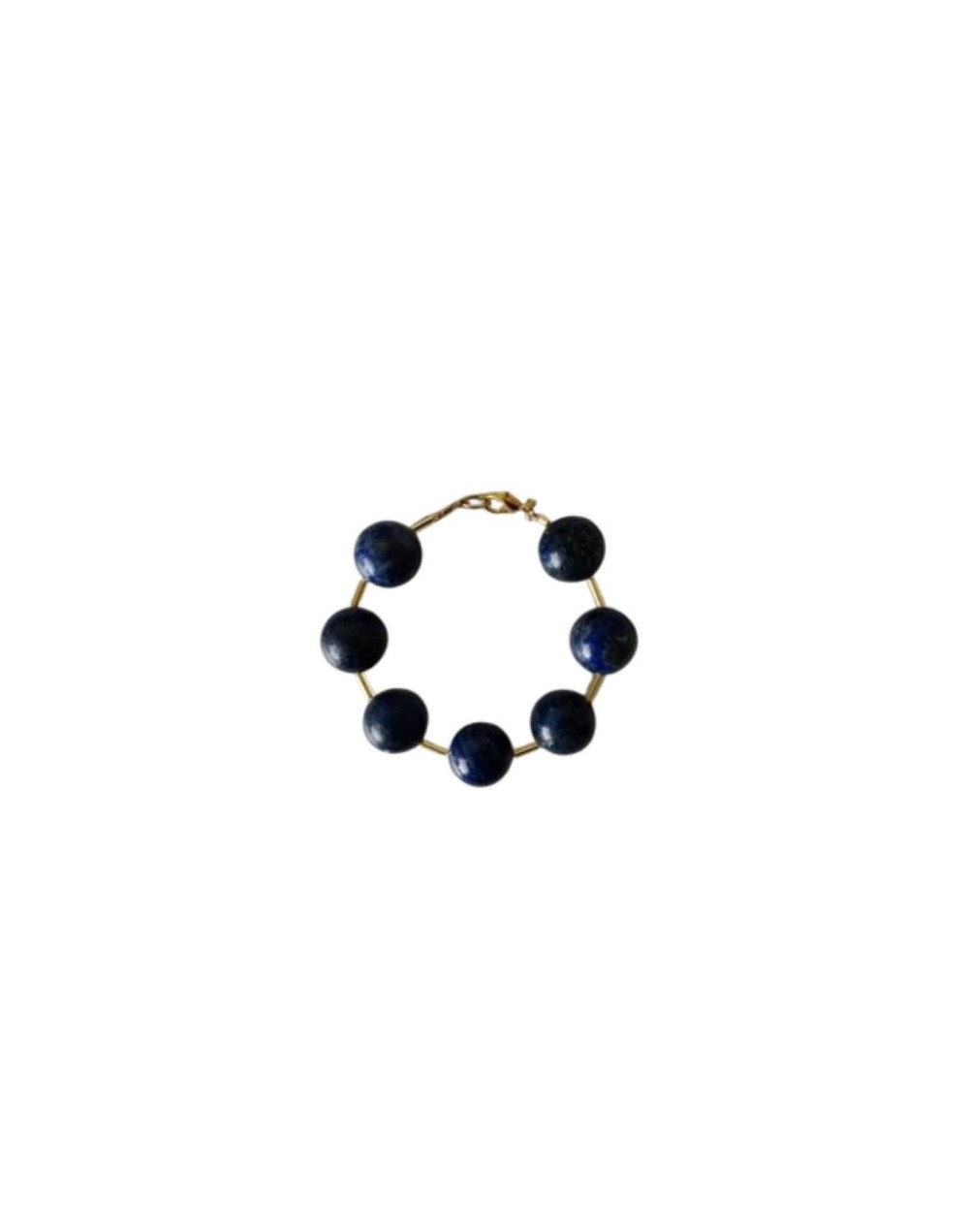 Pulsera de Lapislázulis y Canutillos Dorados 