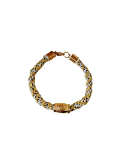Pulsera Kumihimo Dorada y Plateada 