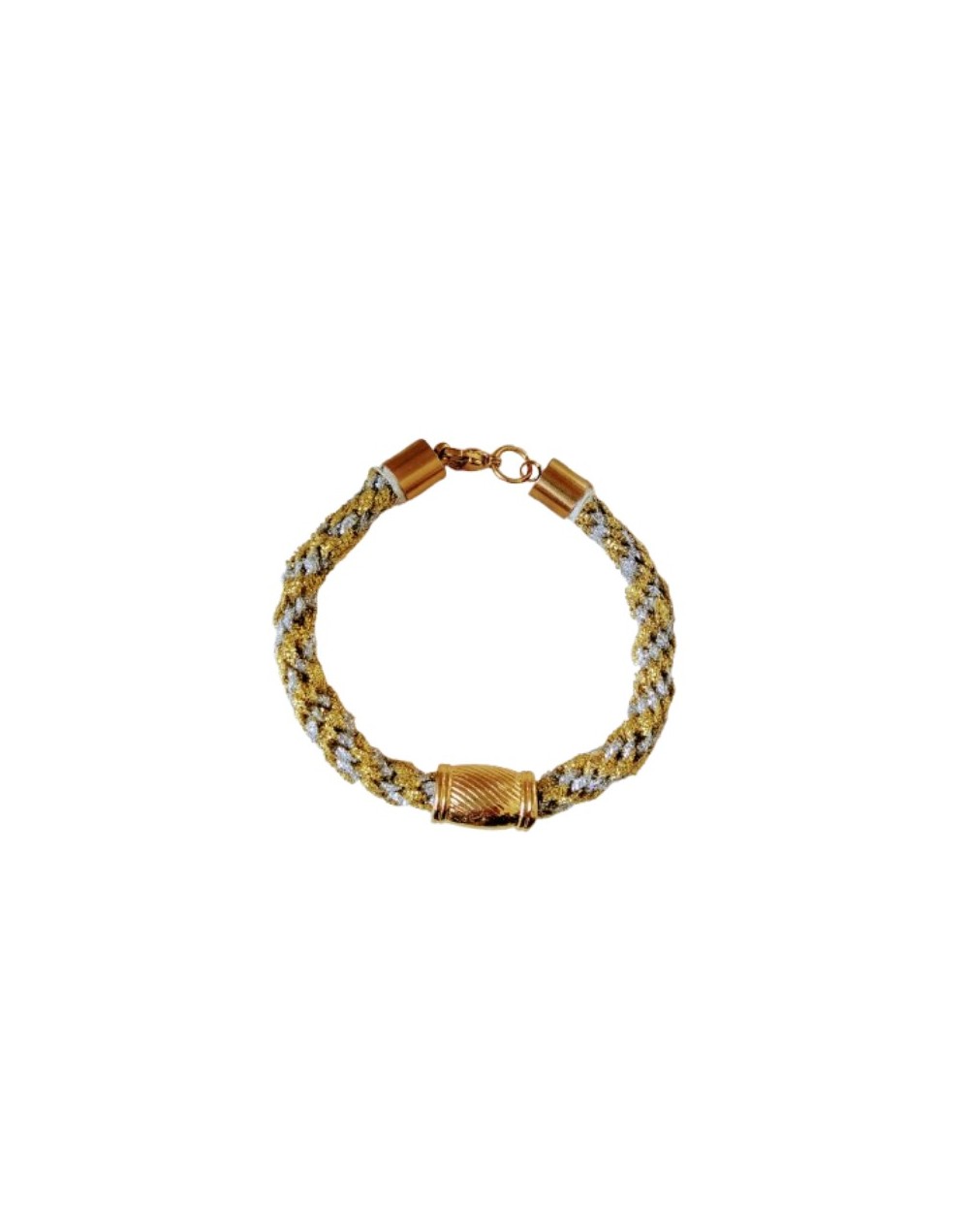 Pulsera Kumihimo Dorada y Plateada 