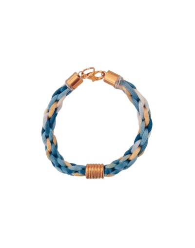 Pulsera Kumihimo Verde, Azul y Amarillo 
