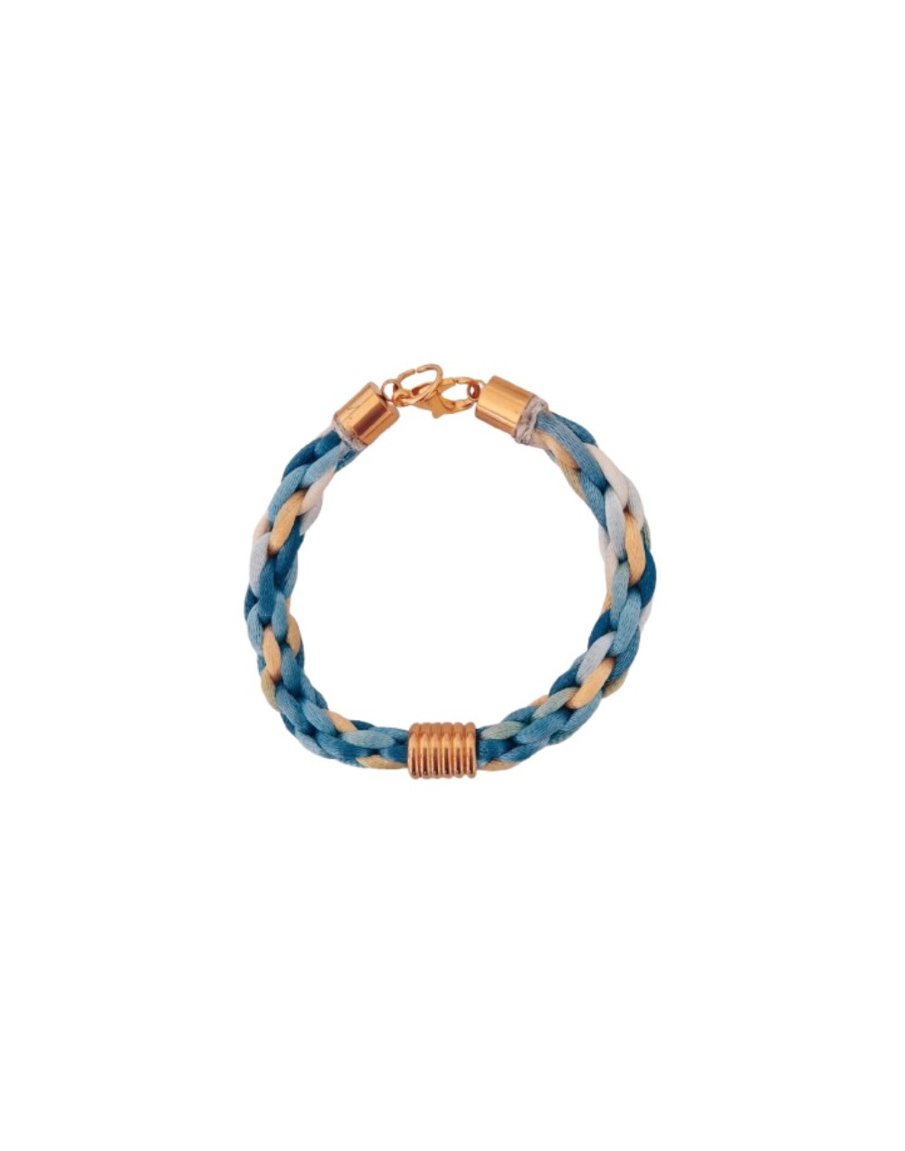 Pulsera Kumihimo Verde, Azul y Amarillo 