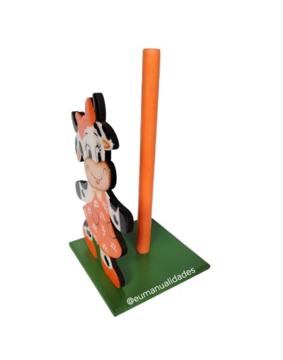 Porta rollo papel cocina vaquita naranja