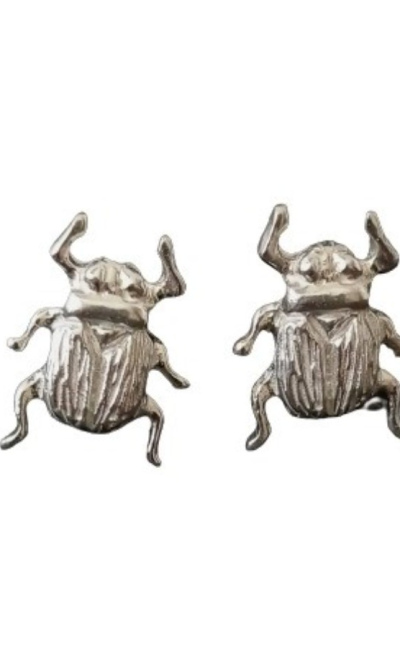 Aretes escarabajo de plata