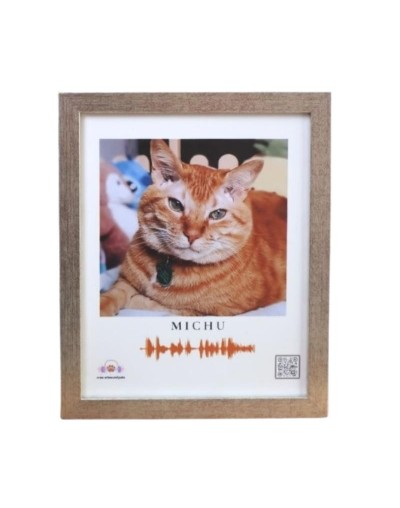 Marco Plata con Onda Sonora y QR — Arte Personalizado Bogotá | Crea Artsound Pets