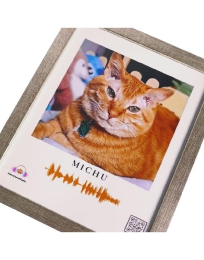 Marco Plata con Onda Sonora y QR — Arte Personalizado Bogotá | Crea Artsound Pets
