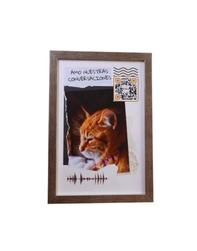 Marco Plata con Onda Sonora y QR — Arte Personalizado Bogotá | Crea Artsound Pets