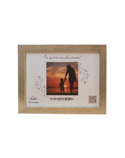  Marco color plata con Onda Sonora y QR — Regalo Personalizado Bogotá | Crea Artsound Gifts
