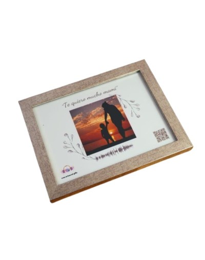  Marco color plata con Onda Sonora y QR — Regalo Personalizado Bogotá | Crea Artsound Gifts