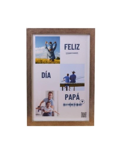  Marco color plata con Onda Sonora y QR — Regalo Personalizado Bogotá | Crea Artsound Gifts