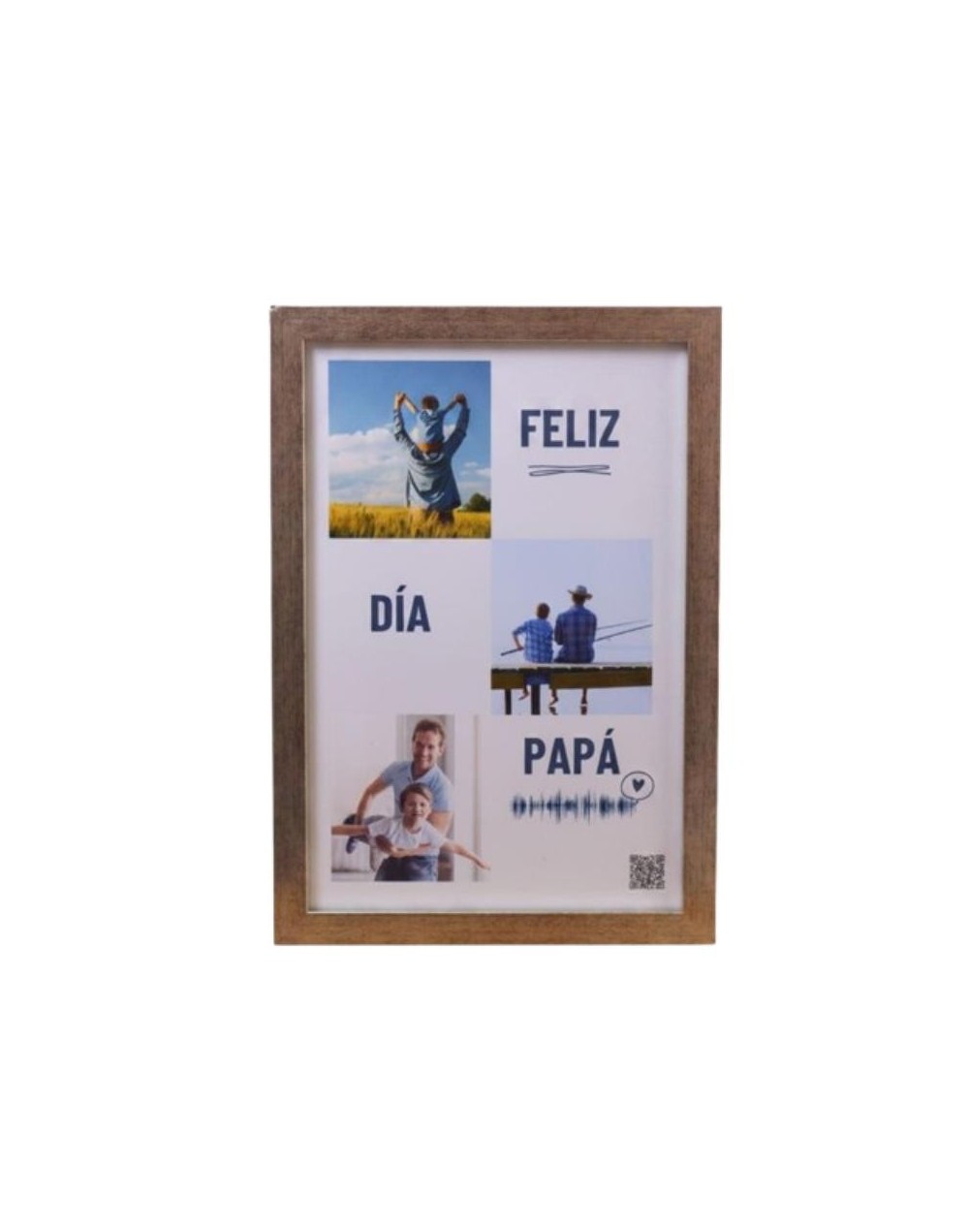  Marco color plata con Onda Sonora y QR — Regalo Personalizado Bogotá | Crea Artsound Gifts