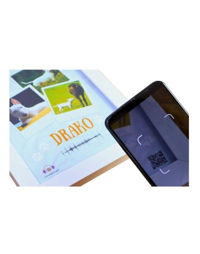 Marco Blanco con Onda Sonora y QR — Arte Personalizado Bogotá | Crea Artsound