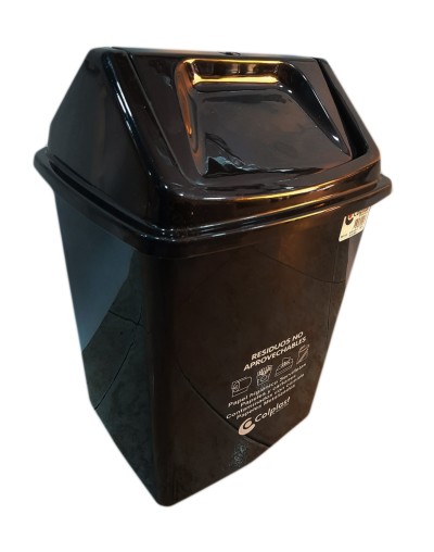 Caneca Plástica de 14 Litros Tapa Vaivén Ref VAI7701