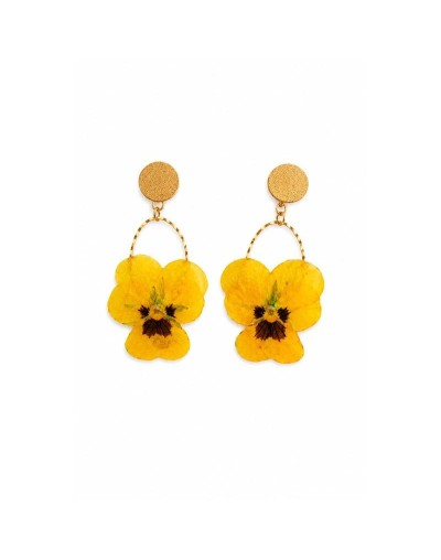 set de aretes flor de pensamiento