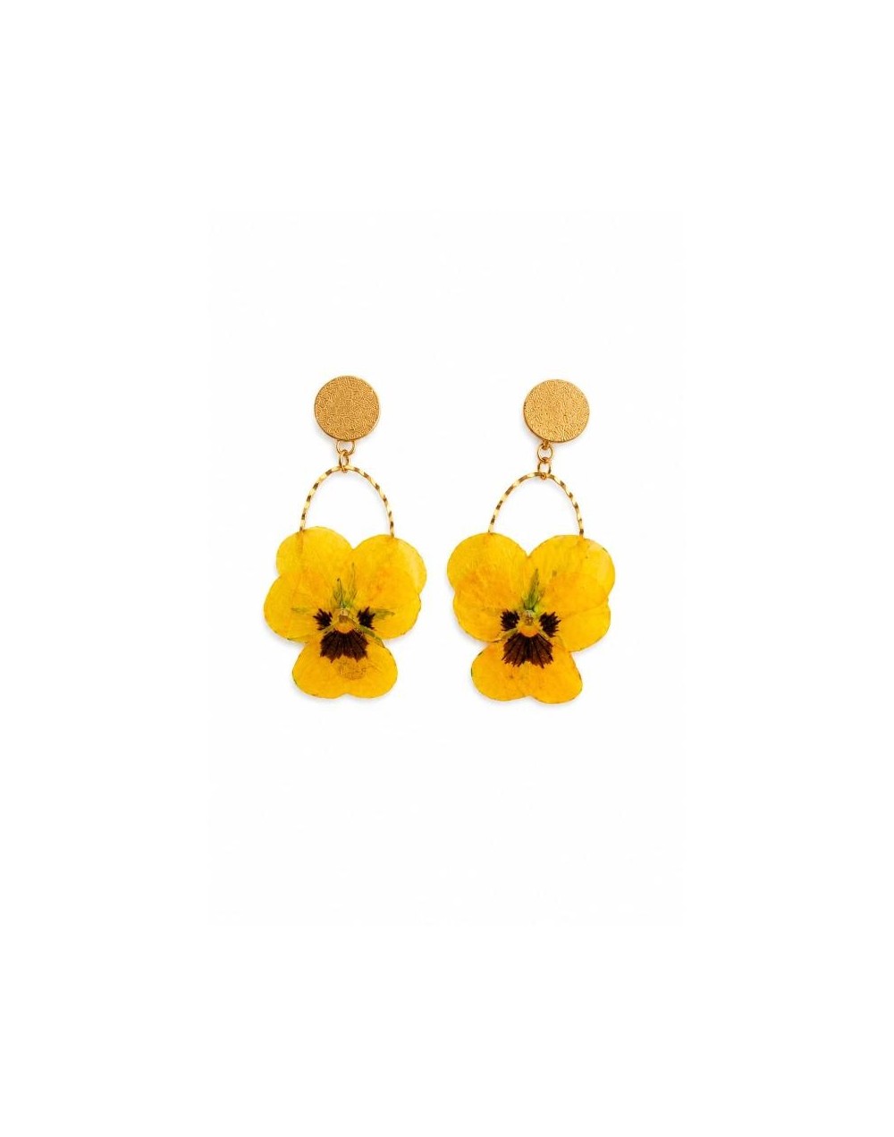 set de aretes flor de pensamiento
