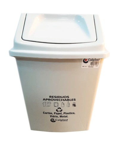 Caneca Plástica de 14 Litros Tapa Vaivén Ref VAI7701