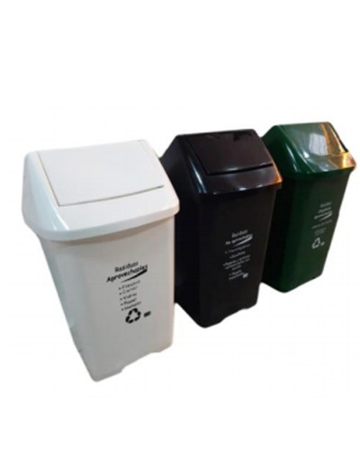 Caneca Plástica de 21 Litros Tapa Vaivén Ref VAI7702