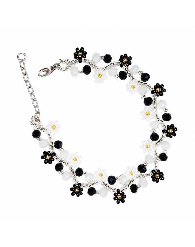 Pulsera de flores en mostacilla 