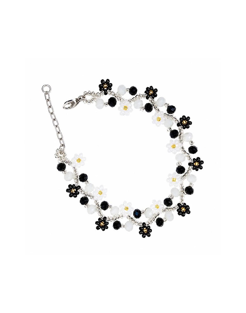 Pulsera de flores en mostacilla 