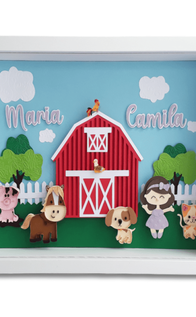 Cuadro infantil personalizado para bebé  "la granja de cami"