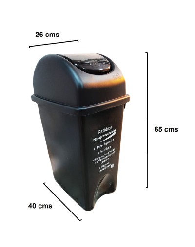 Caneca Plástica de 35 Litros Tapa Vaivén